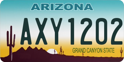 AZ license plate AXY1202