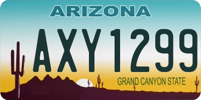 AZ license plate AXY1299