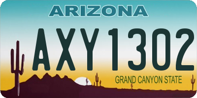 AZ license plate AXY1302