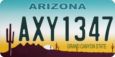 AZ license plate AXY1347