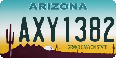 AZ license plate AXY1382