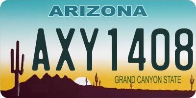 AZ license plate AXY1408