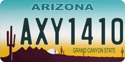 AZ license plate AXY1410