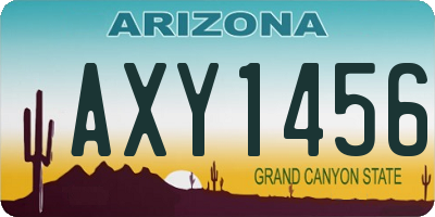 AZ license plate AXY1456