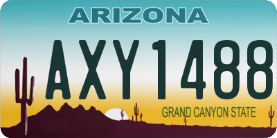 AZ license plate AXY1488