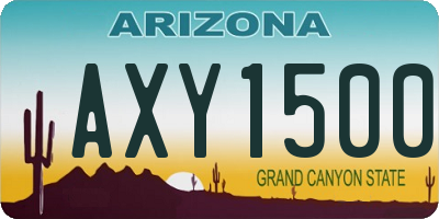 AZ license plate AXY1500