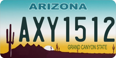 AZ license plate AXY1512