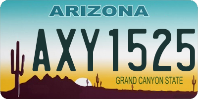 AZ license plate AXY1525