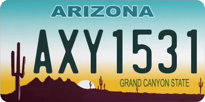AZ license plate AXY1531