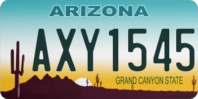AZ license plate AXY1545