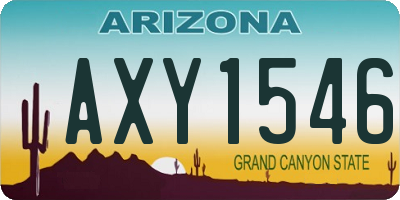 AZ license plate AXY1546