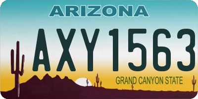 AZ license plate AXY1563