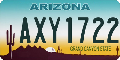 AZ license plate AXY1722
