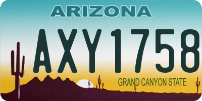 AZ license plate AXY1758