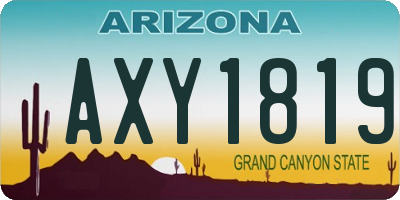 AZ license plate AXY1819
