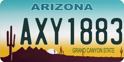AZ license plate AXY1883