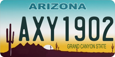 AZ license plate AXY1902