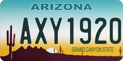 AZ license plate AXY1920