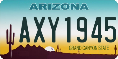 AZ license plate AXY1945