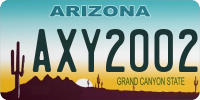 AZ license plate AXY2002