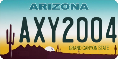 AZ license plate AXY2004