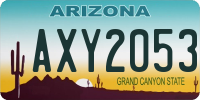 AZ license plate AXY2053