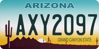 AZ license plate AXY2097