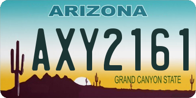 AZ license plate AXY2161