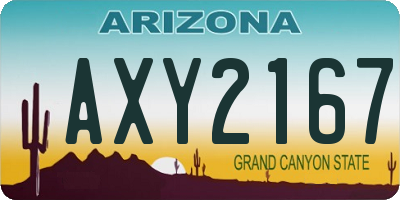 AZ license plate AXY2167