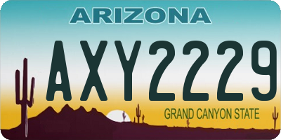 AZ license plate AXY2229