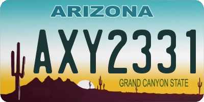 AZ license plate AXY2331