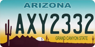 AZ license plate AXY2332