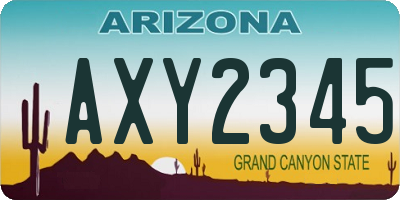 AZ license plate AXY2345
