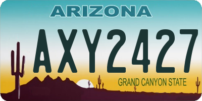 AZ license plate AXY2427