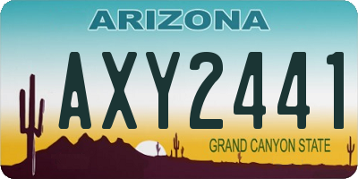 AZ license plate AXY2441