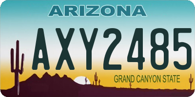 AZ license plate AXY2485