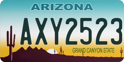 AZ license plate AXY2523