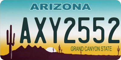 AZ license plate AXY2552