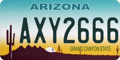 AZ license plate AXY2666