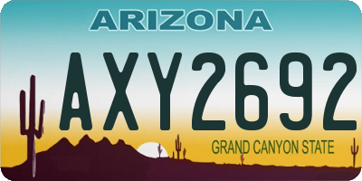 AZ license plate AXY2692