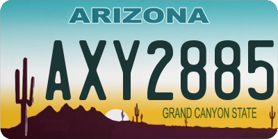 AZ license plate AXY2885