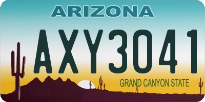 AZ license plate AXY3041