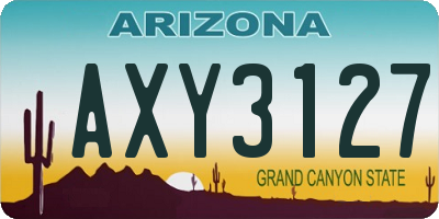AZ license plate AXY3127
