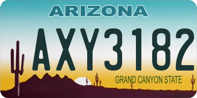 AZ license plate AXY3182