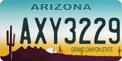 AZ license plate AXY3229