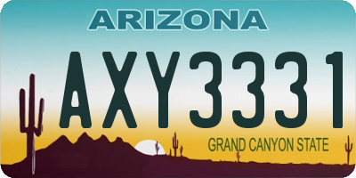 AZ license plate AXY3331