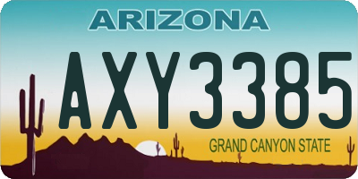 AZ license plate AXY3385