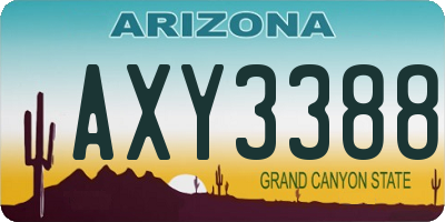 AZ license plate AXY3388