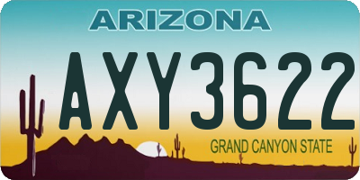 AZ license plate AXY3622