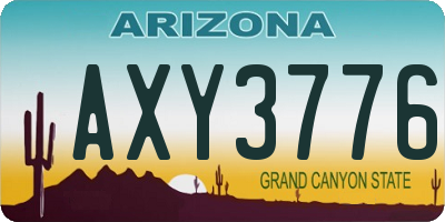 AZ license plate AXY3776